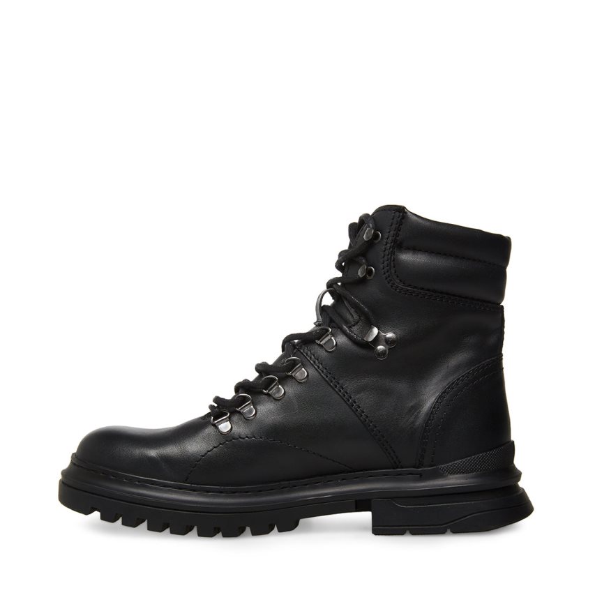 Black Steve Madden Monty Leather Men's Ankle Boots | PH 1536WBO